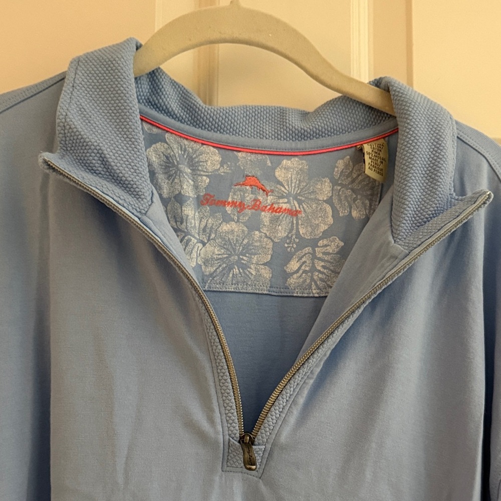 Tommy Bahama Sky Blue Quarter-Zip Pullover